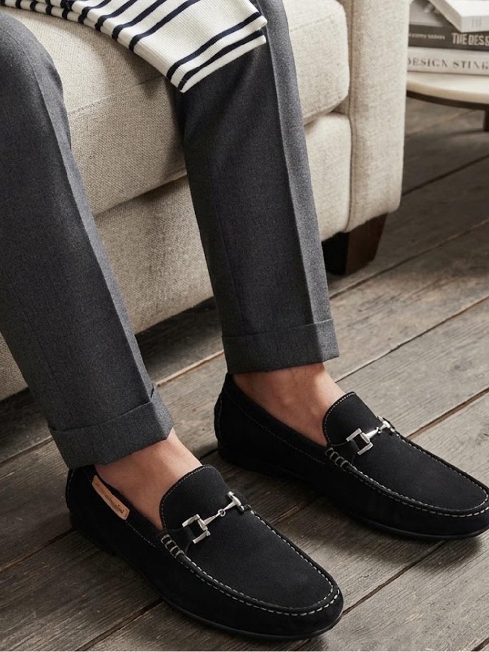 Alfani Black Loafers with Silver Accent